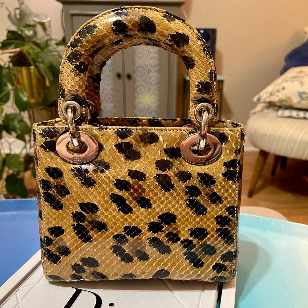 Dior Python Leopard Print Mini Lady Dior Bag - Picture 15 of 16